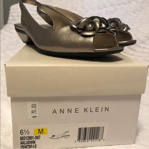 Anne Klein Pewter Sling Back